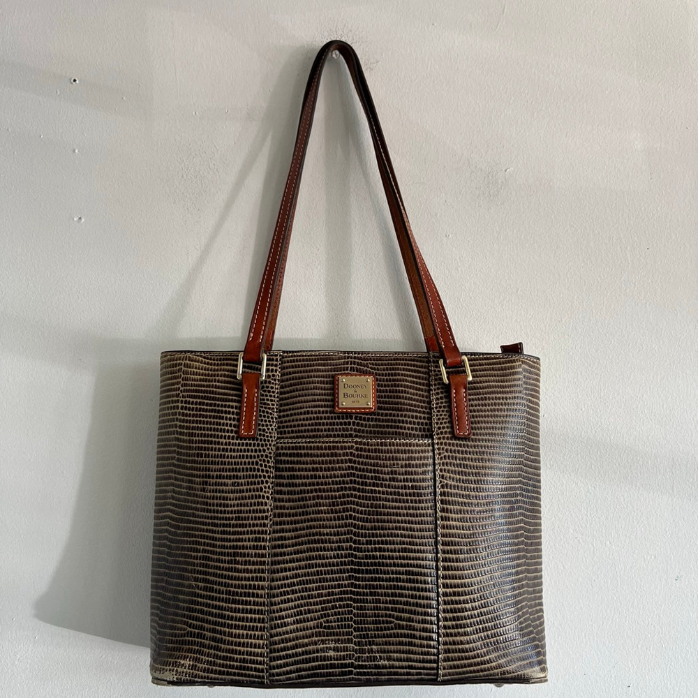 Dooney & Bourke Tote Bag One Size Brown Tan Lizard Print